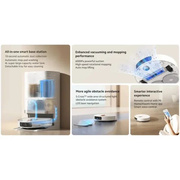جاروبرقی هوشمند شیائومی مدل Robot Vacuum X20 Plus - Image 3