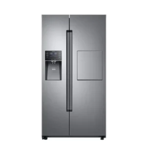 تصوير يخچال سايد سامسونگ ROSSO2 در فروشگاه آويوا شيراز با نماي کامل و طراحي جديد ساید باي ساید سامسونگ