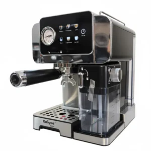 اسپرسوساز 20 بار یونیک لند UN-4021 نمای روبرو -منوی فول تاچ اسپرسوساز نیمه صنعتی یونیک لند